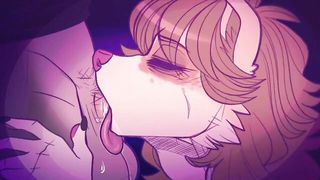 Foxgirl Sloppy Canine Blowjob - nude porn video