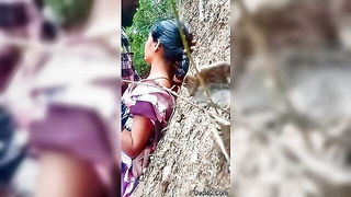 Telugu wife saree outdoor handjob naked girls scene in HD