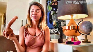 Brunette dildo sex tutorial naked girls scene in HD