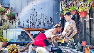 Vallery Ray Fishnet Blowjob Outdoors naked girls scene in HD