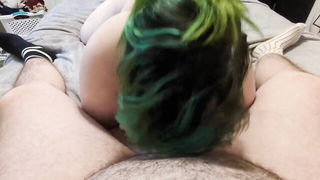 Curvy Green-Haired MMF Quickie naked girls scene in HD