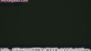 Purple Haired Hentai Goblin Gangbang naked girls scene in HD