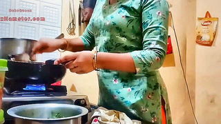 Indian cougar kitchen seduction naked girls scene in HD