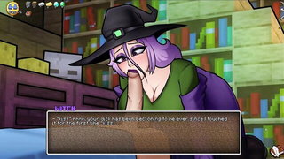 HornyCraft swamp witch blowjob naked girls scene in HD