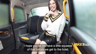 Italian Redhead Glasses Taxi POV naked girls scene in HD