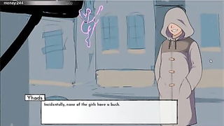 Smiling Anime Girl Neon Street naked girls scene in HD
