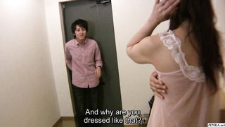 Japanese MILF Sheer Pink Lingerie - nude porn video
