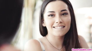 Topless teen kisses busty MILF naked girls scene in HD