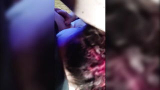 Tattooed Purple-Haired Babe Deepthroat - nude porn video