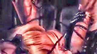 Group femdom strapon pegging naked girls scene in HD