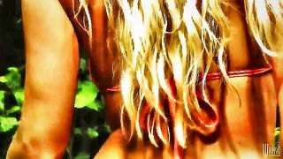 Blonde Busty Jungle Babe naked girls scene in HD