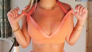 Blonde fitness babe yoga tease - nude porn video
