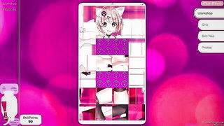 Steamy Neko Waifu Mosaic Action - nude porn video