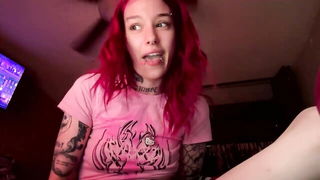 Lookingforlona tattooed redhead striptease - nude porn video