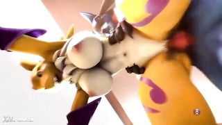 Lucario Titfucks Renamon Breasts - nude porn video