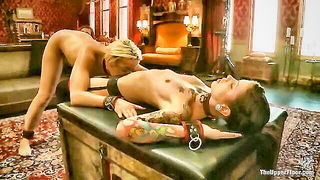 Dylan Ryan dungeon doggy BDSM naked girls scene in HD