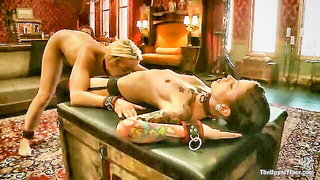 Dylan Ryan dungeon doggy BDSM naked girls scene in HD