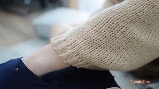 Blonde MILF Winter Couch Tease - nude porn video