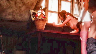 Aerith cosplay doggystyle creampie - nude porn video