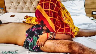 Raveena75 red sari rear naked girls scene in HD