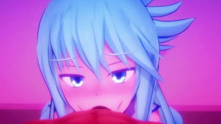 Blue Haired Hentai POV Blowjob - nude porn video