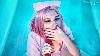 Pink-Haired Nurse Stocking Ride naked girls scene in HD