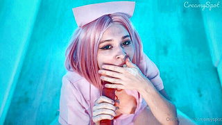 Pink-Haired Nurse Stocking Ride naked girls scene in HD
