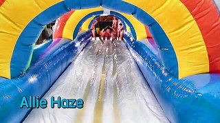 Allie Haze bikini bounce house - nude porn video