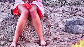 Norma A Beachfire Topless Tease - nude porn video