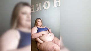 Blonde BBW Grabs Huge Belly naked girls scene in HD