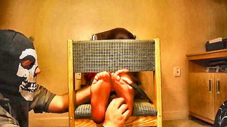 Latina MILF Chair Tickling naked girls scene in HD