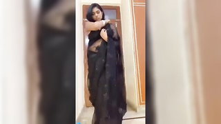 Busty Asian Saree Tease naked girls scene in HD