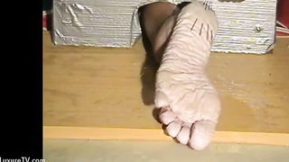 Wet Foot Sawing Bondage naked girls scene in HD