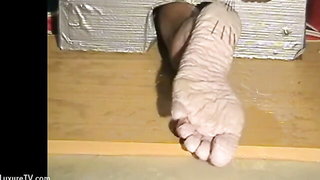 Wet Foot Sawing Bondage naked girls scene in HD