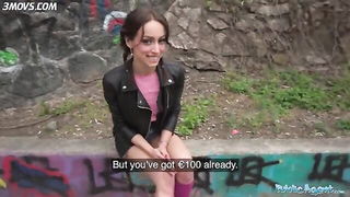 Brunette outdoor POV blowjob naked girls scene in HD