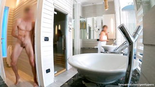 Italian spa shower handjob naked girls scene in HD