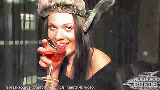 Brunette bottle pussy stuffing naked girls scene in HD