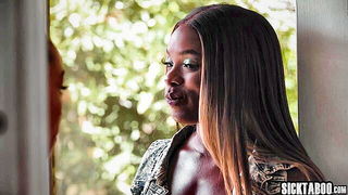 Ebony Blonde Lesbian Seduction - nude porn video