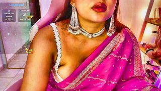 Ashalisha Pink Saree Tease - nude porn video