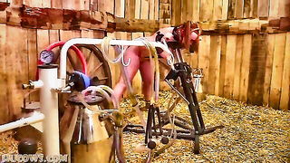 Kerry Ballgagged in Milking Stocks - nude porn video