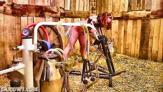 Kerry Ballgagged in Milking Stocks - nude porn video
