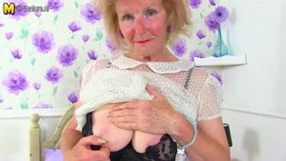 British Mature Blonde Teasing Big Tits naked girls scene in HD