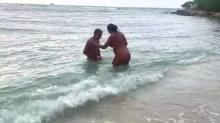 Melani Latin beach nude babe naked girls scene in HD