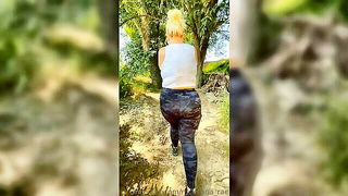 Blonde PAWG Outdoor BBC Blowjob - nude porn video