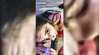 Amateur pale brunette BBC blowjob naked girls scene in HD